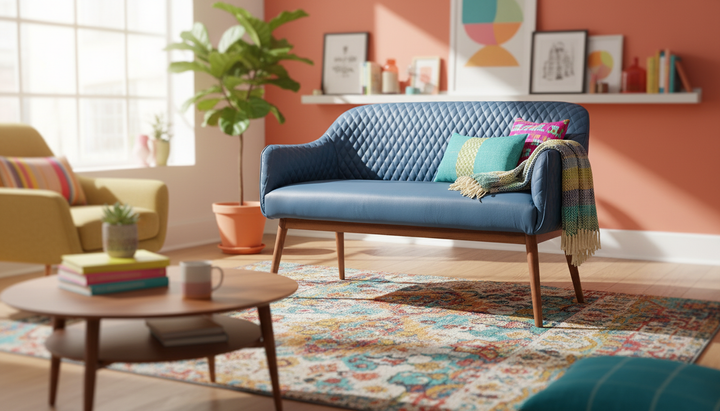 Aavaha two seater sofa in aesthetic living room set