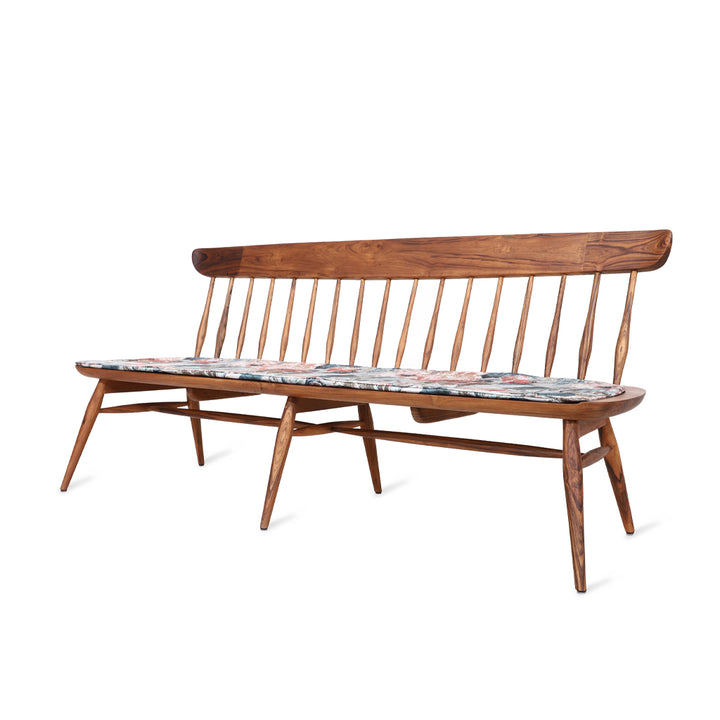 Buyuk - Teakwood Bench with Multicolor Printed Fabric