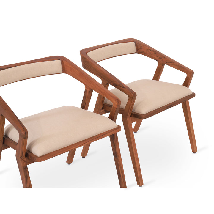Casilla - Teakwood Chair with Cream Fabric