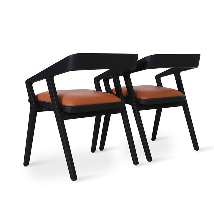 Casilla - Solidwood Dining Chair with Tan Leatherette