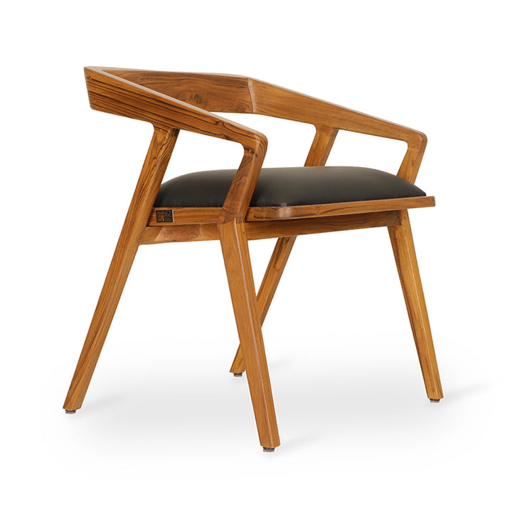Casilla - Teakwood Dining with Black Leatherette
