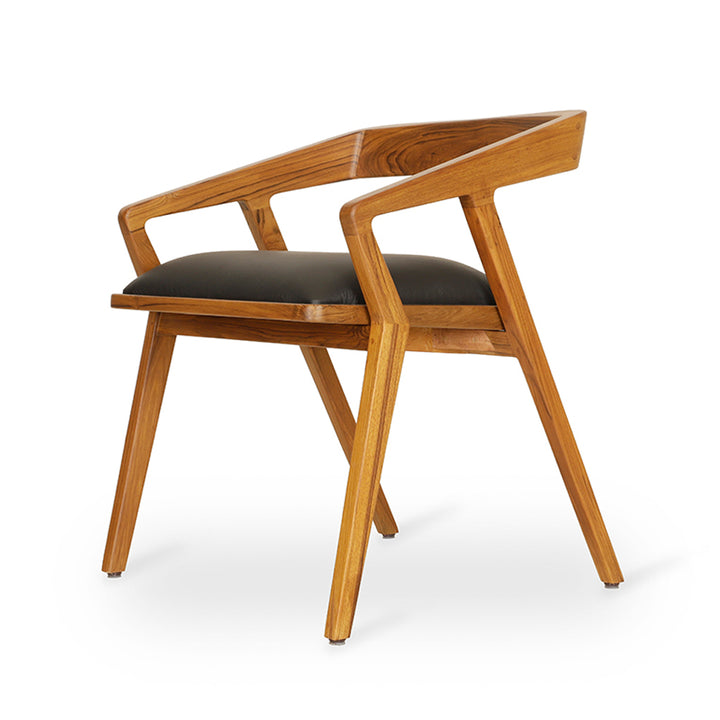 Casilla - Teakwood Dining with Black Leatherette