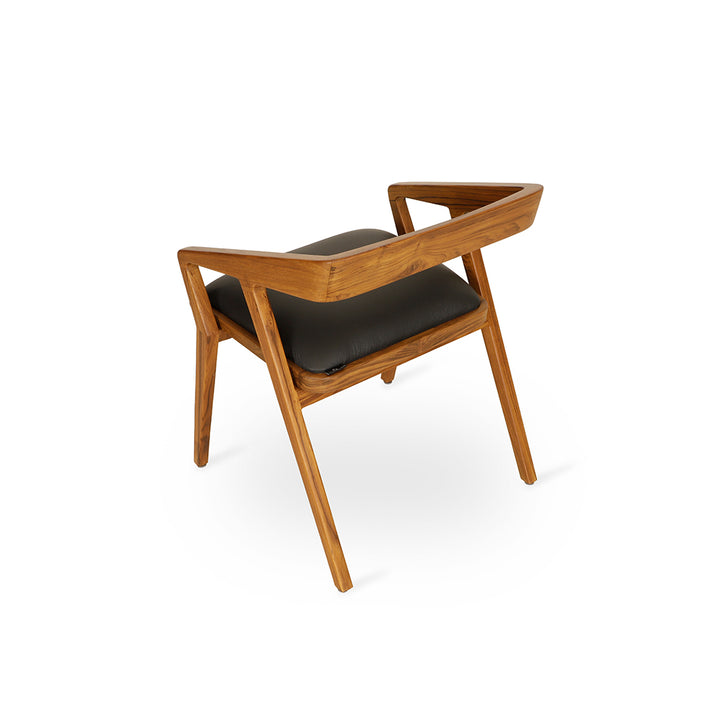 Casilla - Teakwood Dining with Black Leatherette