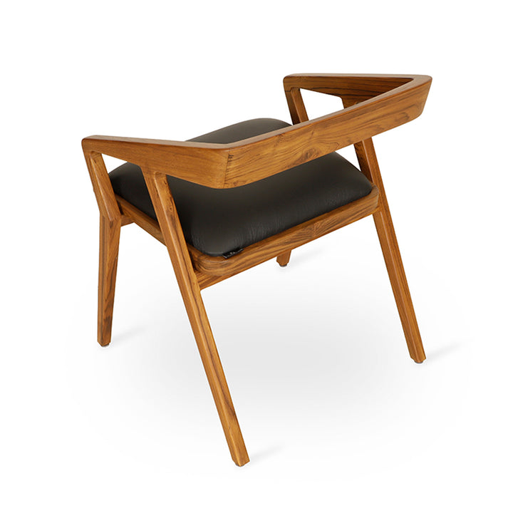 Casilla - Teakwood Dining with Black Leatherette