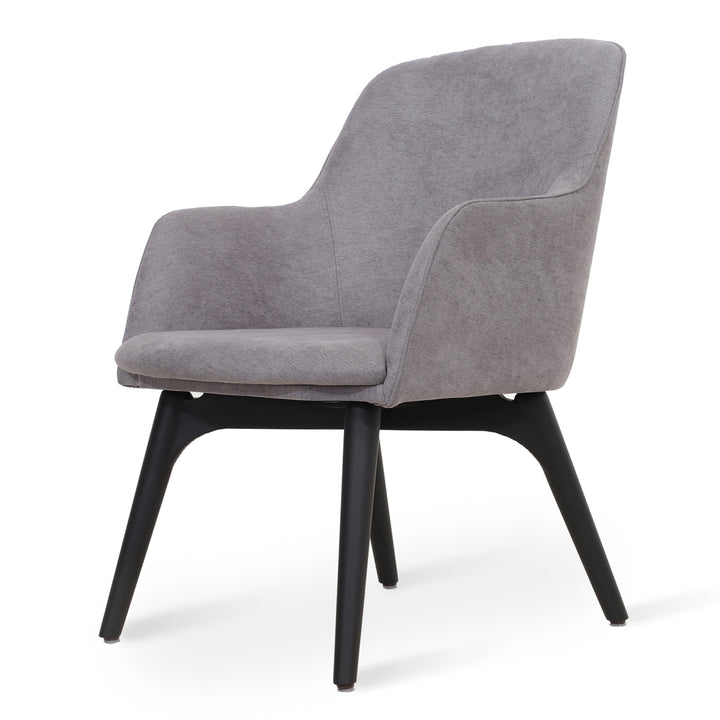 Dolt - Solidwood Dining Chair with Grey Fabric