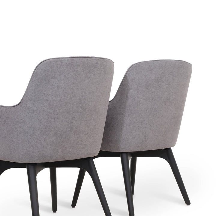 Dolt - Solidwood Dining Chair with Grey Fabric
