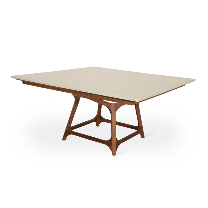 Dolgu - Teakwood Dining table with Stone Top