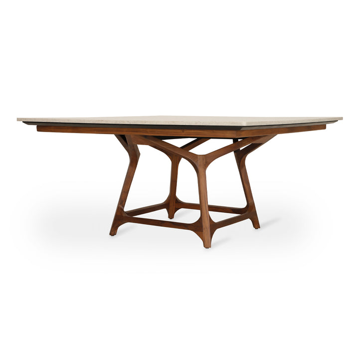 Dolgu - Teakwood Dining table with Stone Top