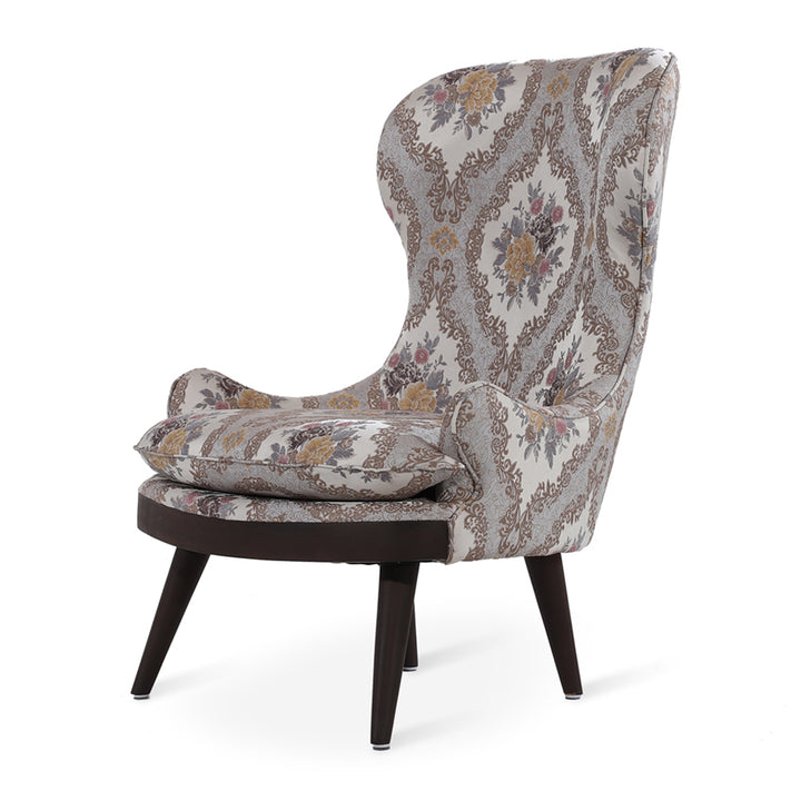 Dubu - Lounge Chair with Multicolor Printed Fabric