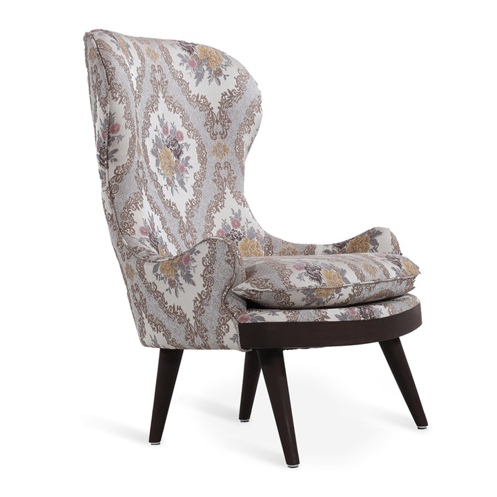 Dubu - Lounge Chair with Multicolor Printed Fabric