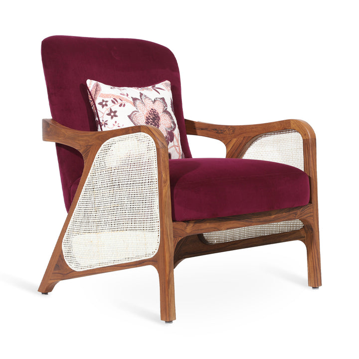 Egri - Teakwood Lounge Chair with Rattan