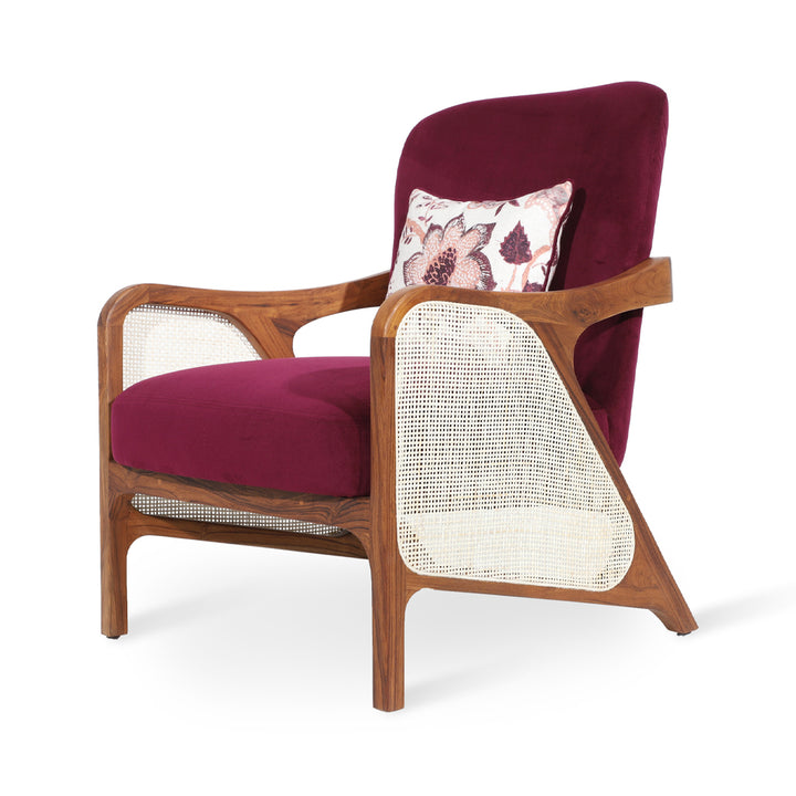Egri - Teakwood Lounge Chair with Rattan