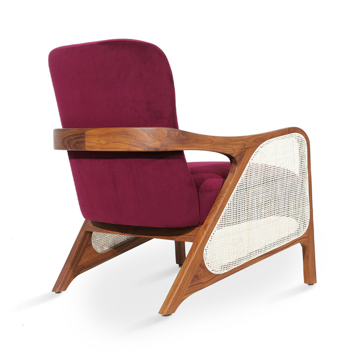 Egri - Teakwood Lounge Chair with Rattan