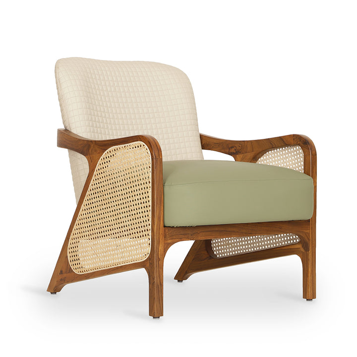 Egri - Teakwood Lounge Chair with Rattan