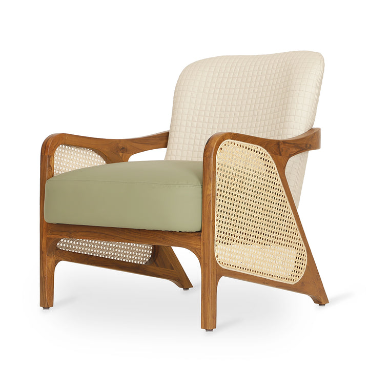 Egri - Teakwood Lounge Chair with Rattan
