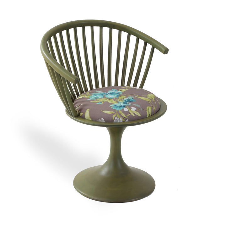 Eski - Solidwood Chair with Green Fabric