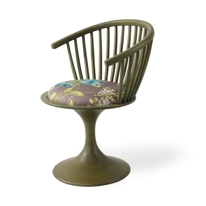 Eski - Solidwood Chair with Green Fabric