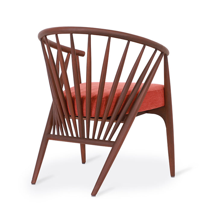 Hloma - Solidwood Dining Chair With Red Fabric