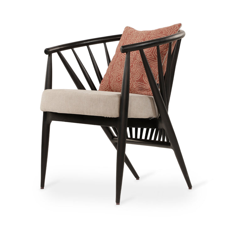 Hloma - Solidwood Dining Chair With Grey Fabric