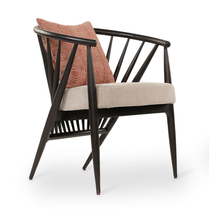 Hloma - Solidwood Dining Chair With Grey Fabric