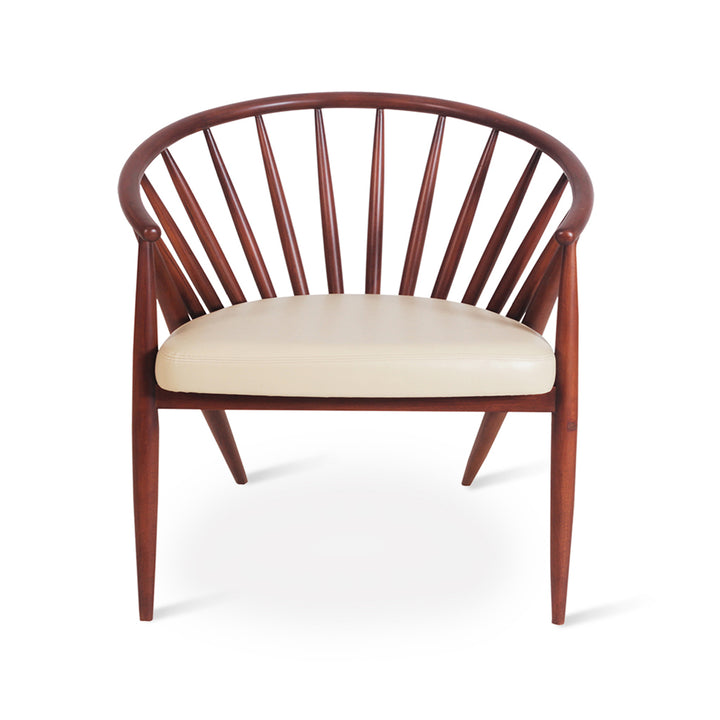 Hloma - Solidwood Dining Chair With Beige Leatherette