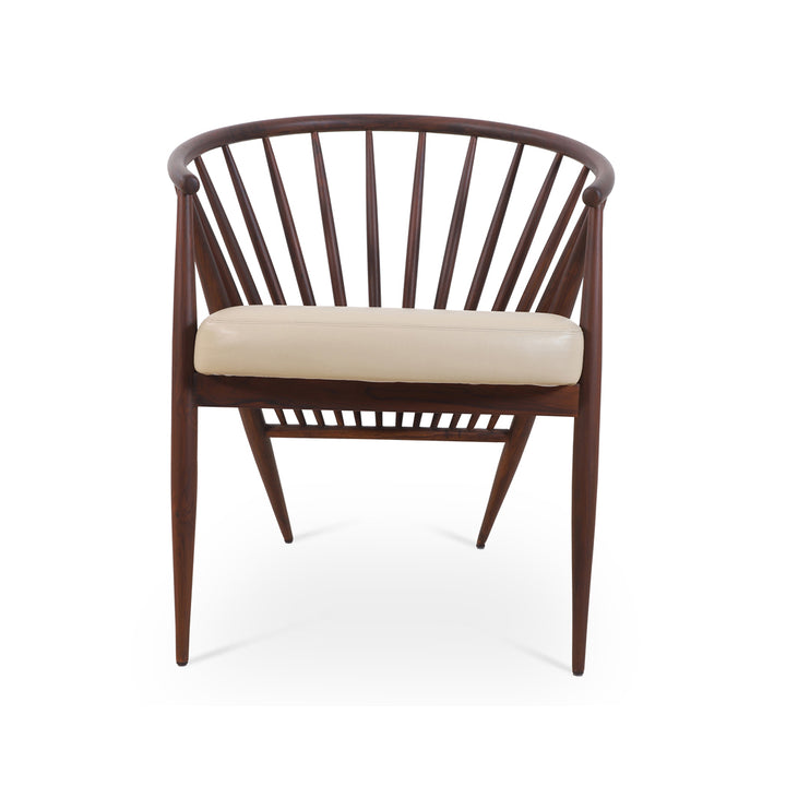Hloma - Solidwood Dining Chair With Beige Leatherette