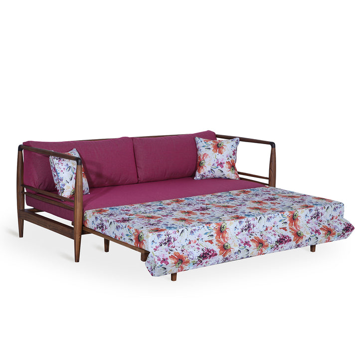 Ikili - Teakwood Three Seater Sofa Cum Bed