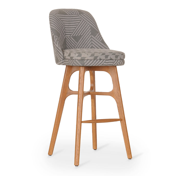 Irutu - High Chair with Printed Grey Fabric
