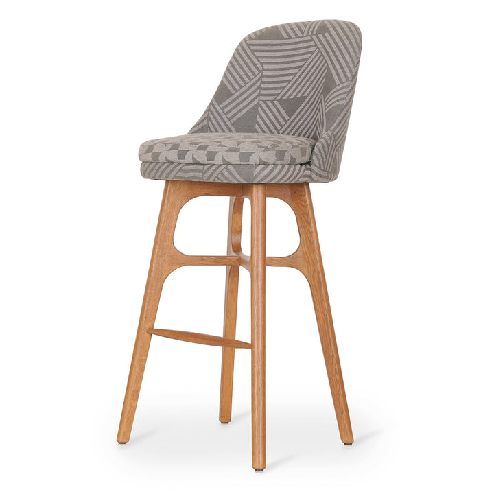 Irutu - High Chair with Printed Grey Fabric