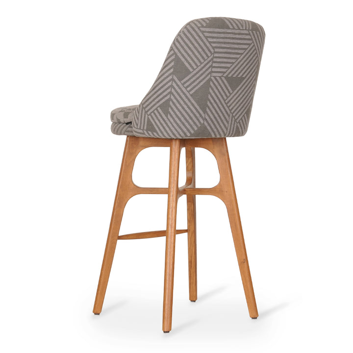 Irutu - High Chair with Printed Grey Fabric