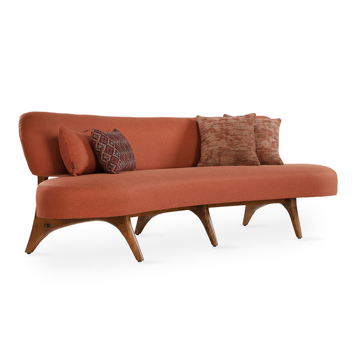 Kopiko - Three Seater Teakwood Curved Sofa