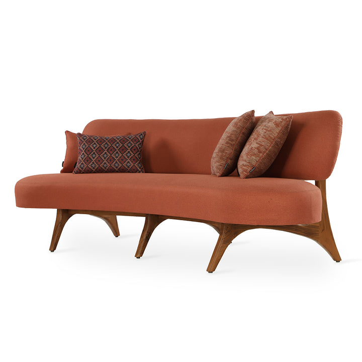 Kopiko - Three Seater Teakwood Curved Sofa