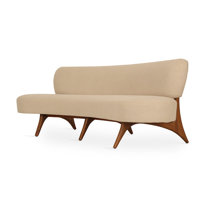 Kopiko - Three Seater Teakwood Curved Sofa