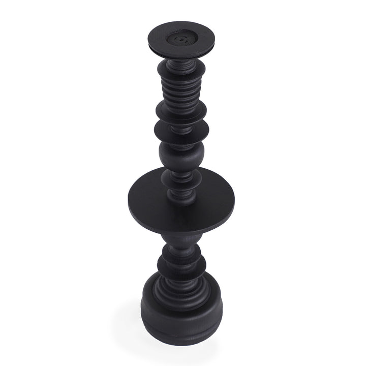 Wooden Candle Stand, Black Color - Alankaram
