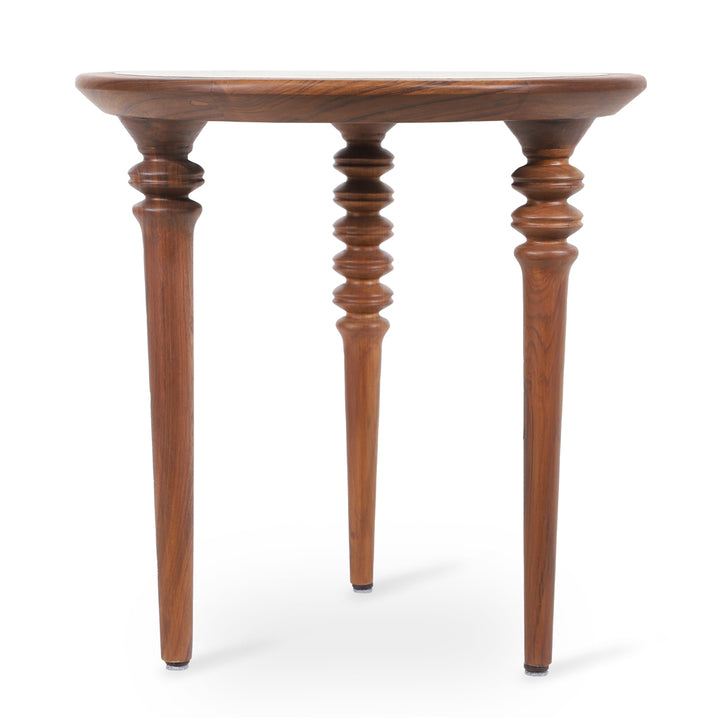 Marami - Teakwood Side Table with Artwork - Alankaram