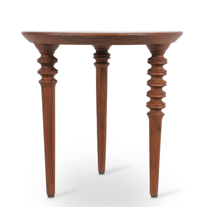 Marami - Teakwood Side Table with Artwork - Alankaram