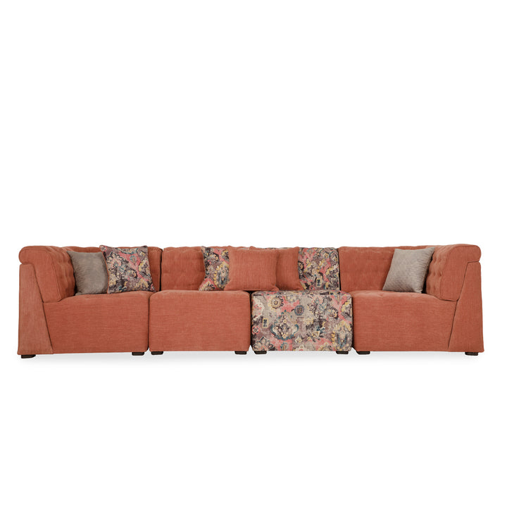 Megharia - Four Seater sofa with Pouffe