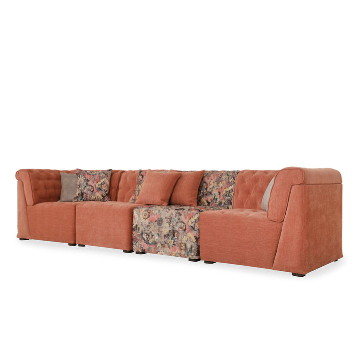 Megharia - Four Seater sofa with Pouffe