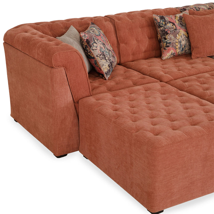 Megharia - Four Seater sofa with Pouffe