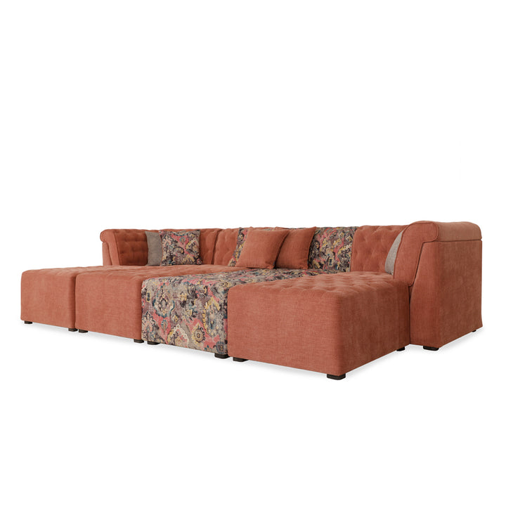 Megharia - Four Seater sofa with Pouffe