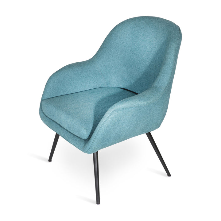 Nefis - Metal Legs Lounge Chair with Sky Blue Fabric