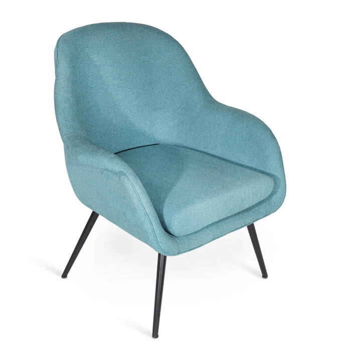 Nefis - Metal Legs Lounge Chair with Sky Blue Fabric