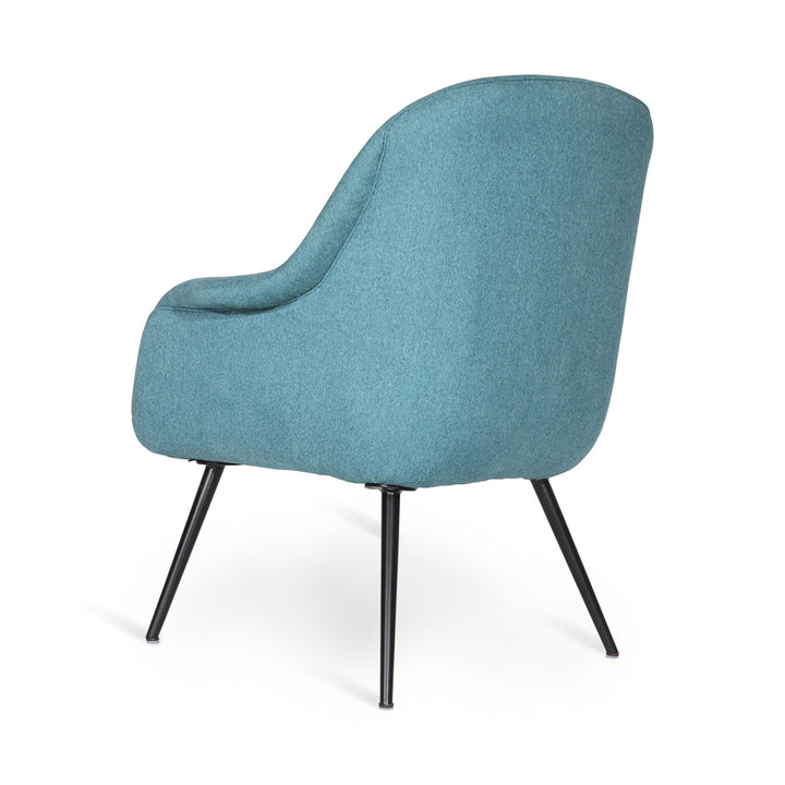 Nefis - Metal Legs Lounge Chair with Sky Blue Fabric