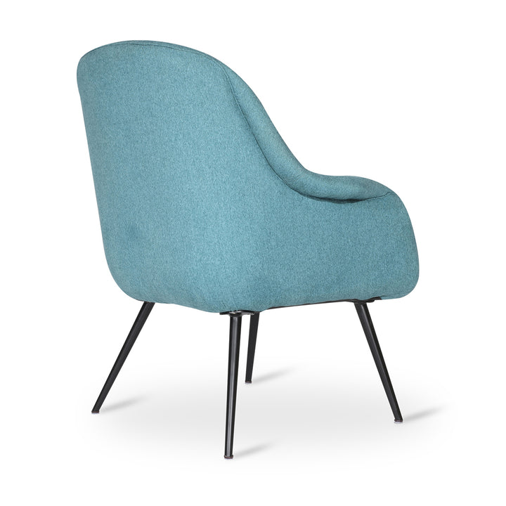 Nefis - Metal Legs Lounge Chair with Sky Blue Fabric