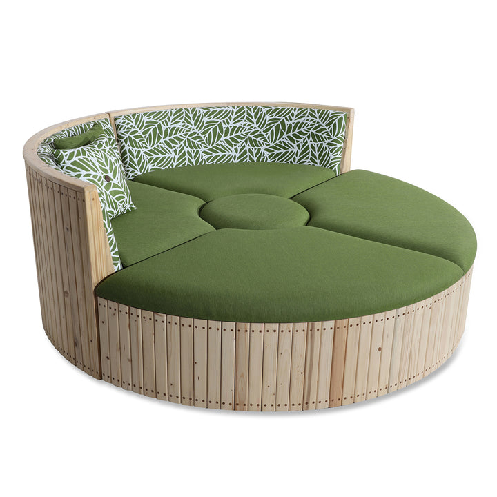 Oddeli - Reconfigurable Outdoor Sofa with Green Fabric