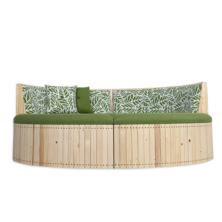 Oddeli - Reconfigurable Outdoor Sofa with Green Fabric