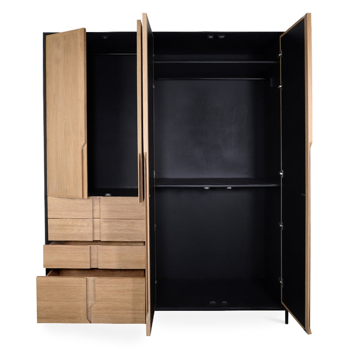 Orman Solidwood Wardrobe with Metal Legs