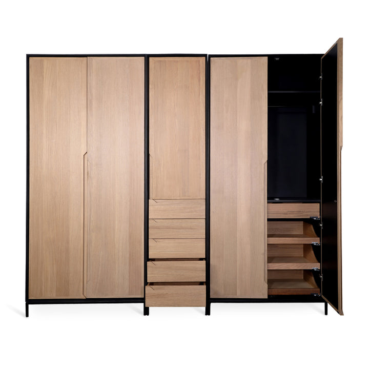 Orman Solidwood Wardrobe with Metal Legs