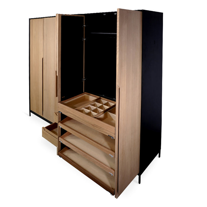 Orman Solidwood Wardrobe with Metal Legs
