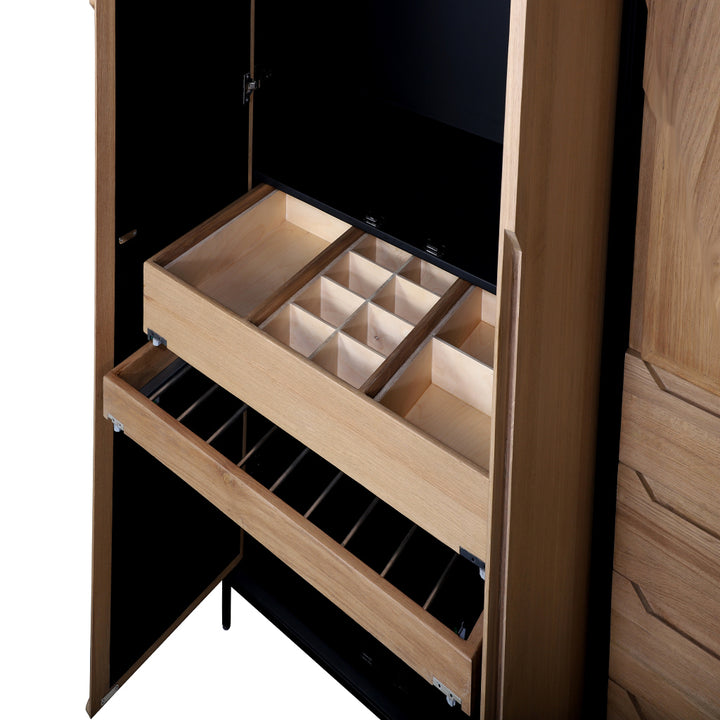 Orman Solidwood Wardrobe with Metal Legs